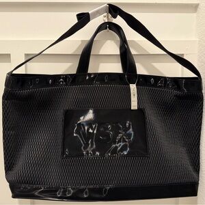 🎀 NWT Victoria’s Secret Sport VSX Black Mesh Tote Bag Gym Pool Travel Carryall 🎀